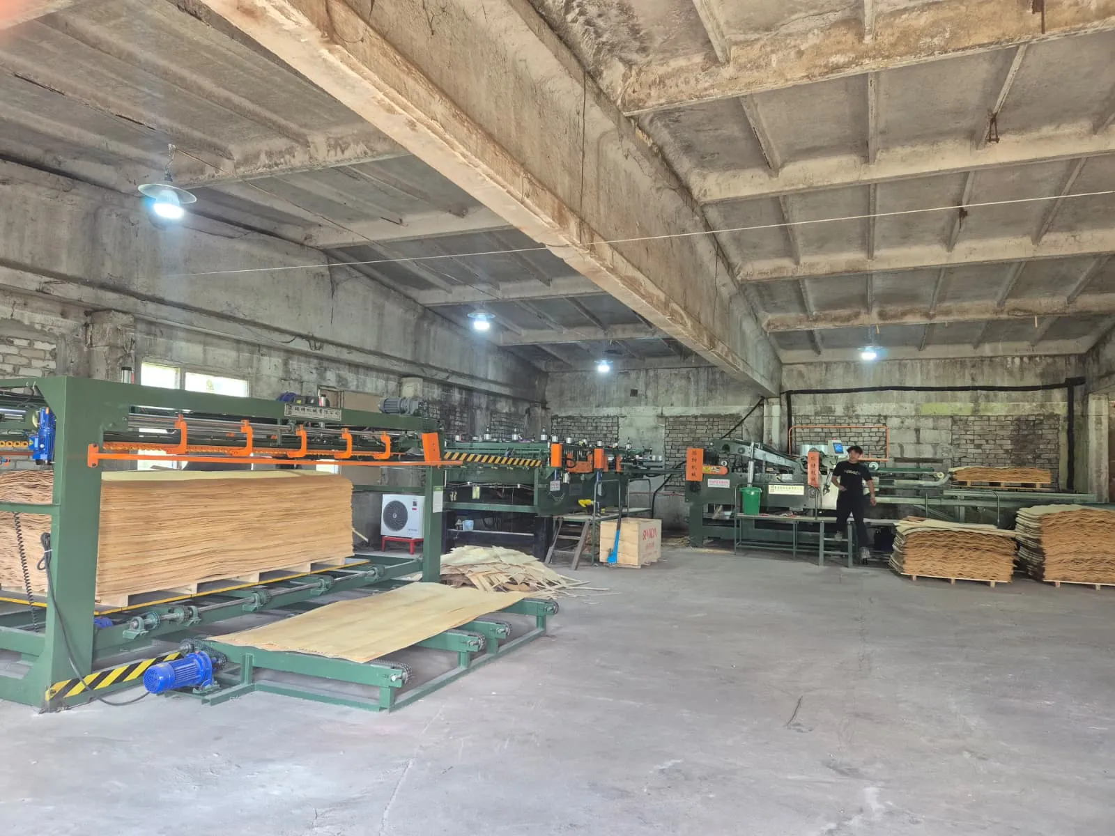 Forest Ply ražošanas cehs ar finiera salikšanas līnijām
